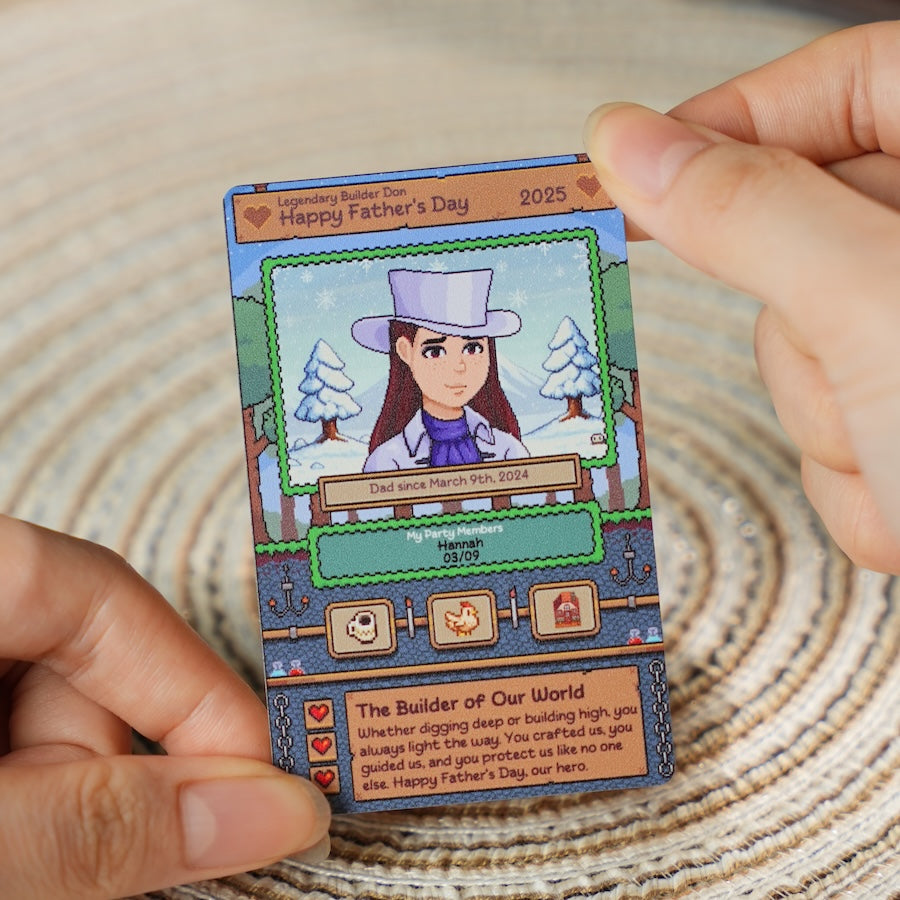 Gamer Dad Custom Metal Trading Card
