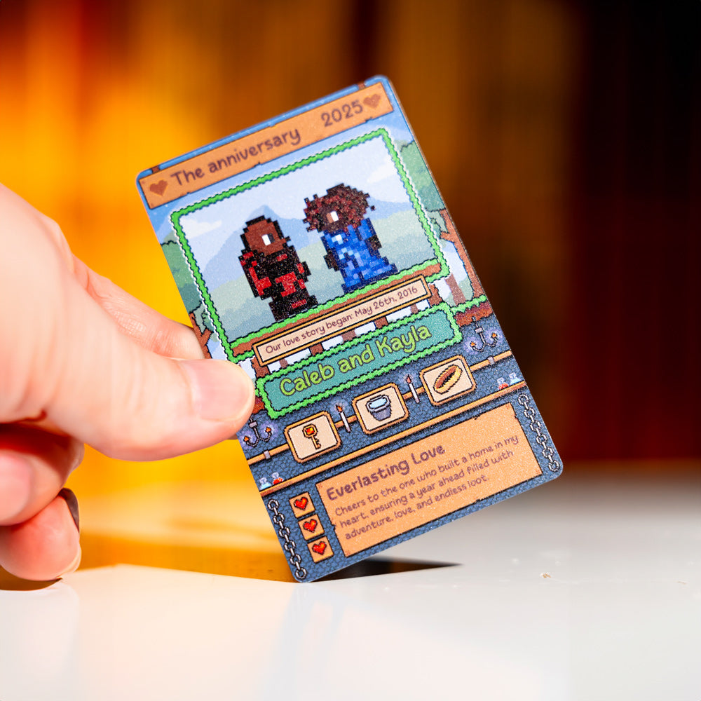 Custom Adventurer Metal Card – Personalized Gift for Couples