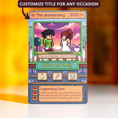 Custom Adventurer Metal Card – Personalized Gift for Couples