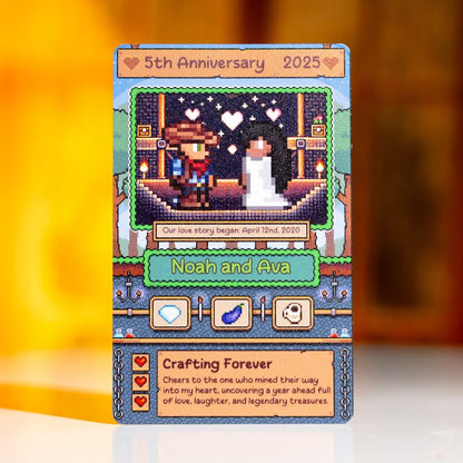 Custom Adventurer Metal Card – Personalized Gift for Couples