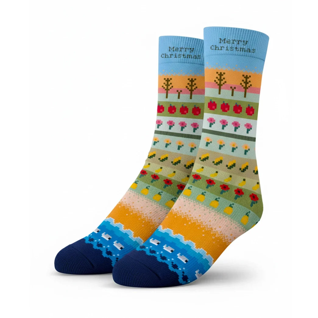 Custom Cozy Farm Life Socks ( New )