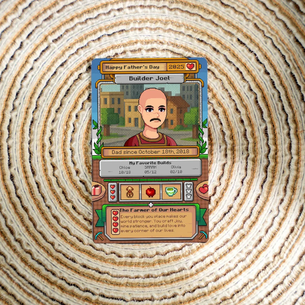 Gamer Dad Custom Metal Trading Card