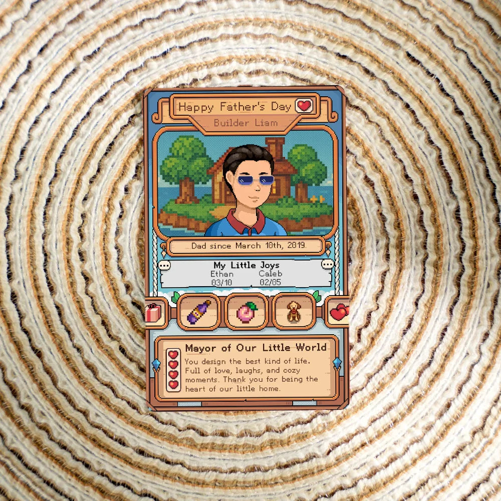 Gamer Dad Custom Metal Trading Card