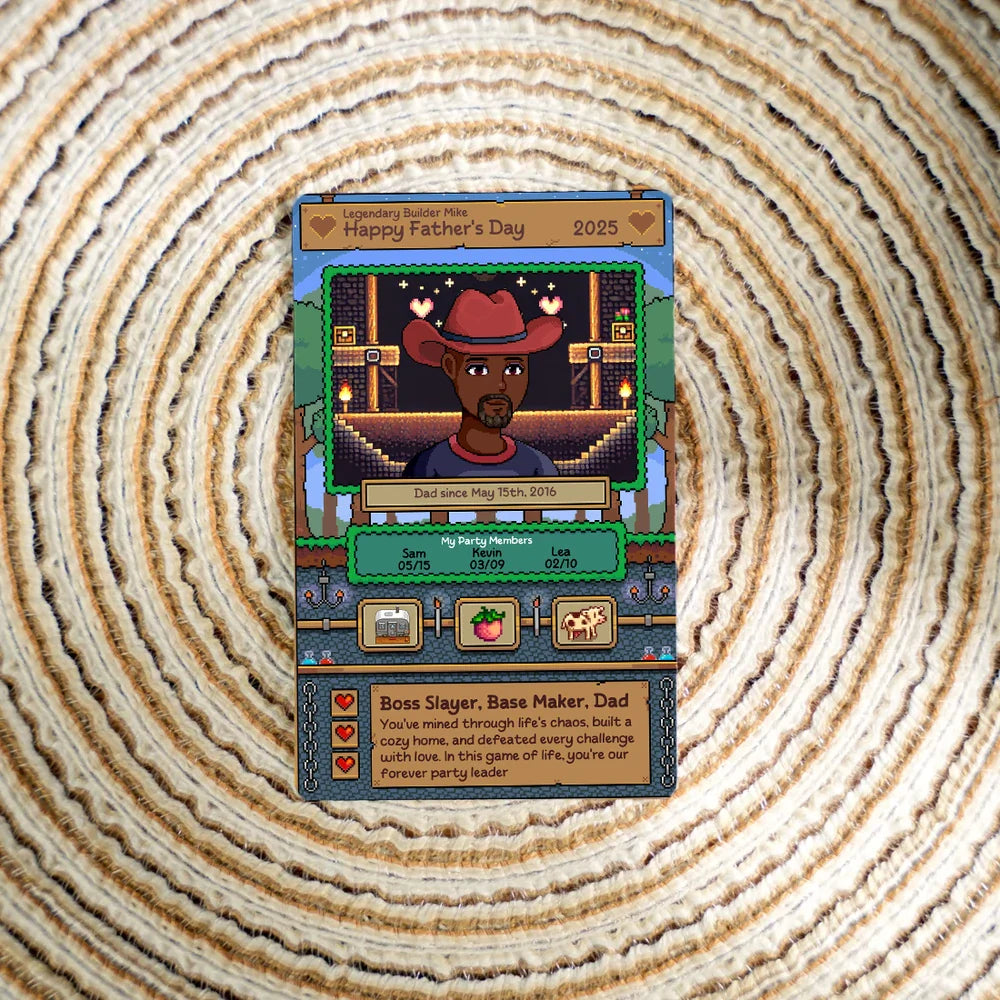 Gamer Dad Custom Metal Trading Card