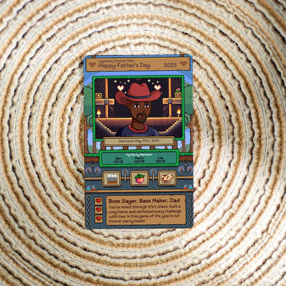 Gamer Dad Custom Metal Trading Card